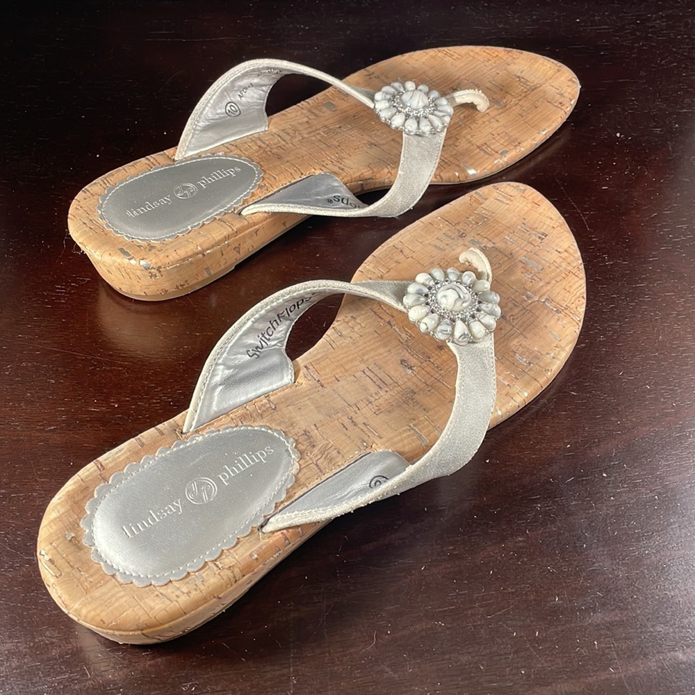 LINDSAY PHILLIPS SANDAL FLIP FLOP HEELS SIZE 10 - Picture 3 of 7